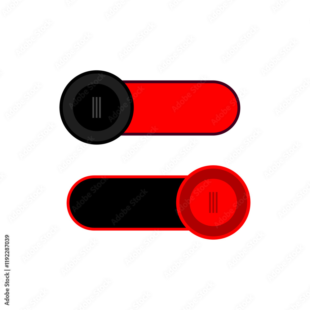 Poster set of turn on and off buttons. vector illustration isolated on white background toggle switch butto