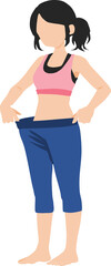  ダイエットする女性のイラスト