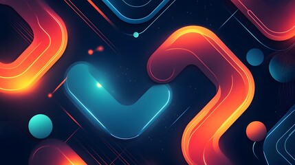 Dynamic abstract shapes and colors digital art modern design vibrant environment creative concept