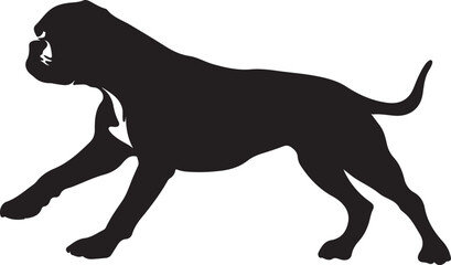 Boxer Silhouette Vector: Detailed Canine Illustration