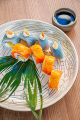 sushi set on the plate