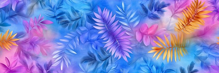 Tropical Vibes: Low-Angle Shot of Palm Trees Against Vibrant Blue Sky, Cinematic and Ultra-Realistic