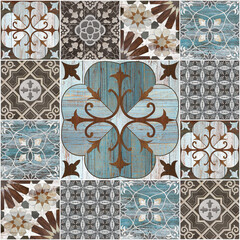 illustration Marble seamless Wall and Floor Tiles with a modern abstract decorative mosaic pattern.