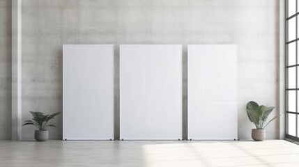 blank roll up banner display stands loft interior. Roll up blank white banner --chaos 5 --ar 16:9 --style raw --v 5.2 Job ID: 0ef3da11-c923-427c-bc2c-436608b6a647