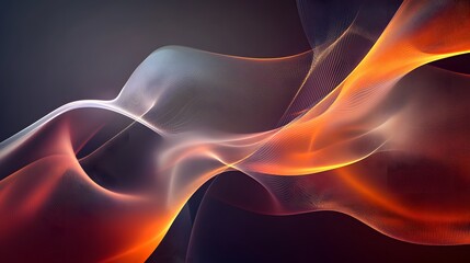 Fototapeta premium Dynamic flowing waves of light abstract visualization digital art dark background artistic perspective energy concept
