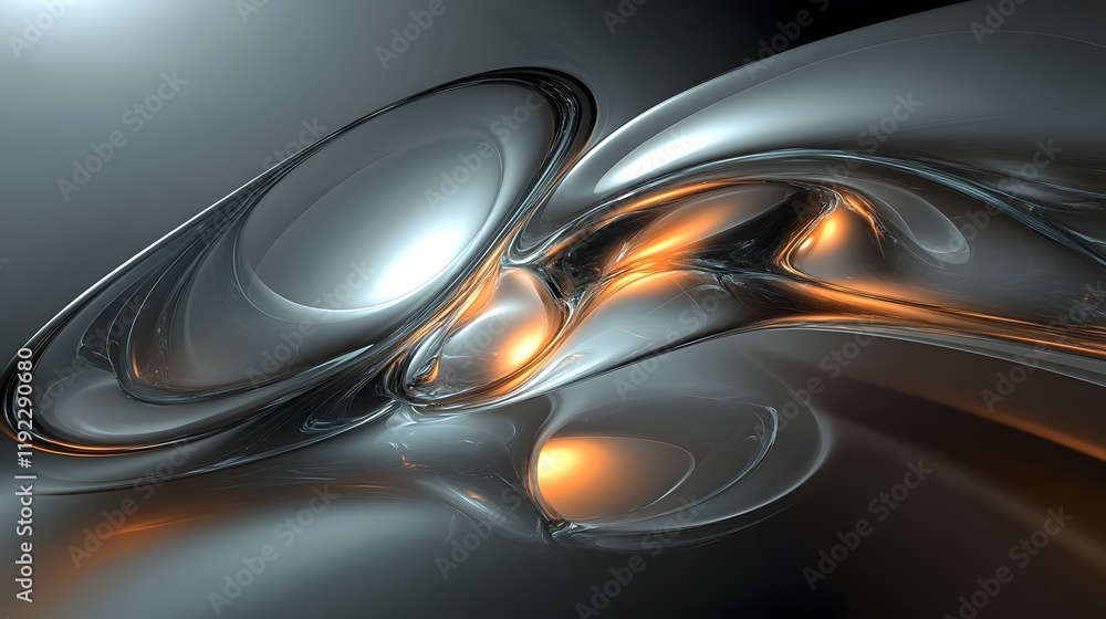 Poster dynamic abstract composition digital art futuristic design fluid environment close-up view modern ae