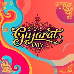 world Gujarat day typography