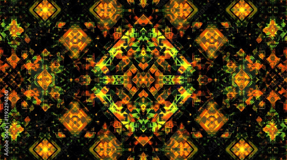 Poster vibrant kaleidoscopic patterns digital art abstract design colorful environment artistic viewpoint v