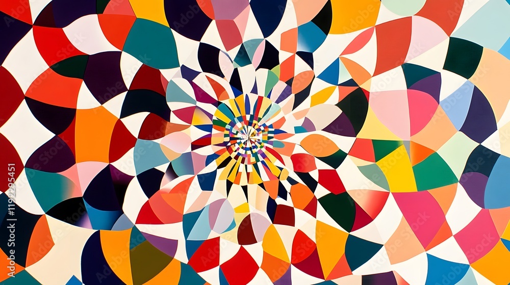 Poster dynamic colorful spiral artwork art studio digital creation engaging environment eye-level perspecti