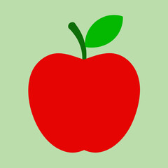 red apple with leaf