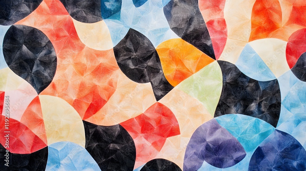 Poster vibrant colorful abstract patterns art exhibition digital artwork studio environment close-up view m