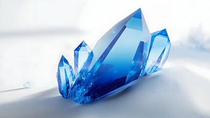 blue crystal on white background