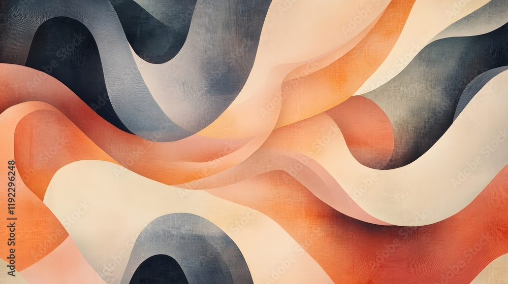 Poster flowing abstract waves artistic composition digital artwork colorful background modern design visual