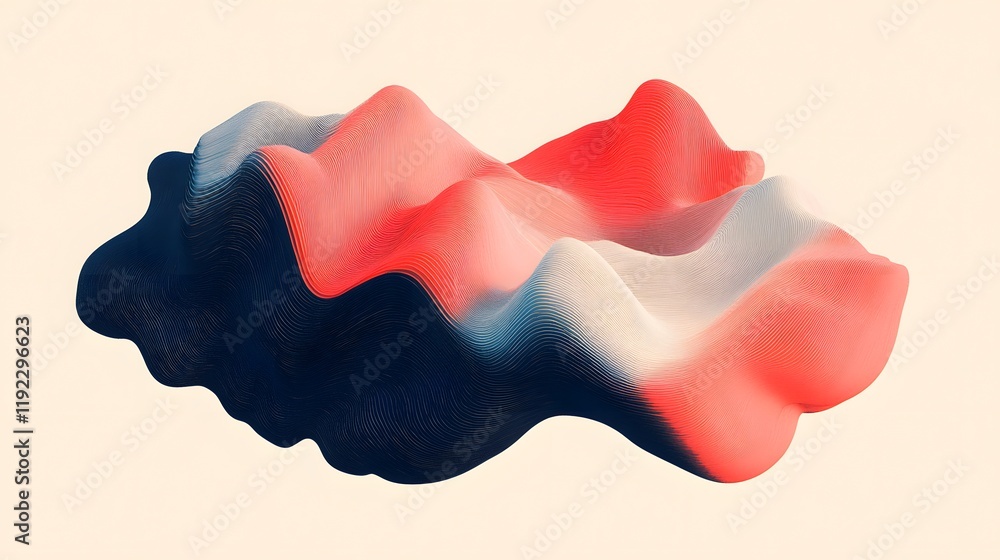 Poster dynamic abstract waves digital space graphic design modern art 3d visualization creative concept