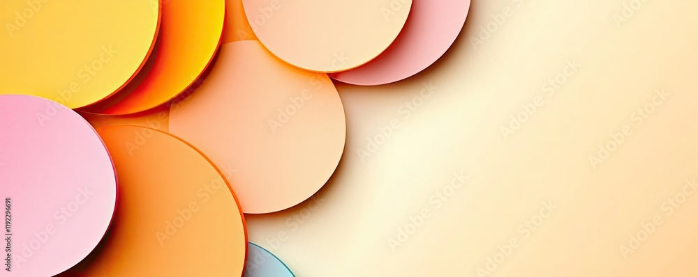 Poster minimal symmetry concept. colorful abstract circles on a minimal background for creative projects.