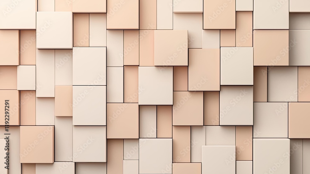 Poster minimal symmetry concept. abstract textured background featuring layered geometric shapes in soft ne