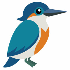 belted kingfisher vector art