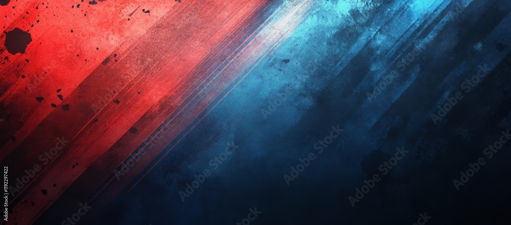 Poster vibrant light rays in shades of red and blue create a dynamic atmosphere suitable for various events