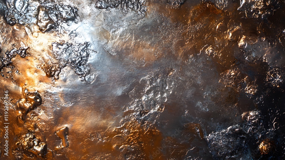 Aufkleber dynamic metallic textures abstract art digital artwork studio environment close-up view contemporary