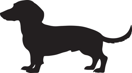 Detailed Dachshund Silhouette: Artistic Canine Vector