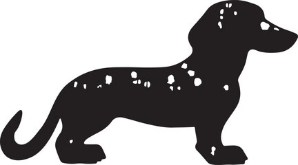 Detailed Dachshund Silhouette: Artistic Canine Vector