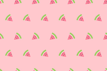 Watermelon slices Seamless Pattern. Watermelon packaging design templates. Fresh organic fruit illustration. Watermelon pattern for fabric, covers, print, wallpaper, fruits background, phone cases