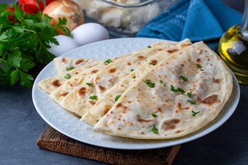 Turkish D Borek - D Börek - Traditional delicious handmade Turkish pastry (Turkish name; d borek)