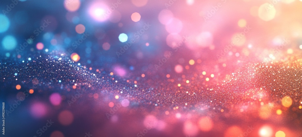 Poster colorful abstract background with bright circles and glowing particles creating a festive atmosphere