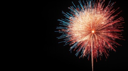 Vibrant fireworks display lighting up the night sky