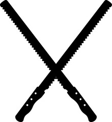 Bread crossed knife silhouette icon