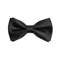 Classic Black Bow Tie on transparent background.