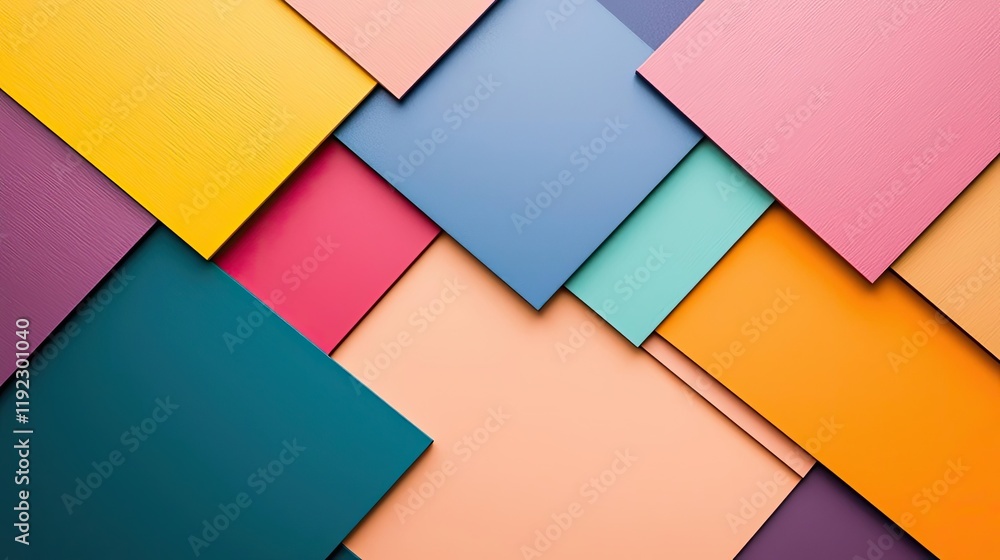 Poster vivid gradient idea. colorful paper sheets arranged in a creative and vibrant pattern for design pro