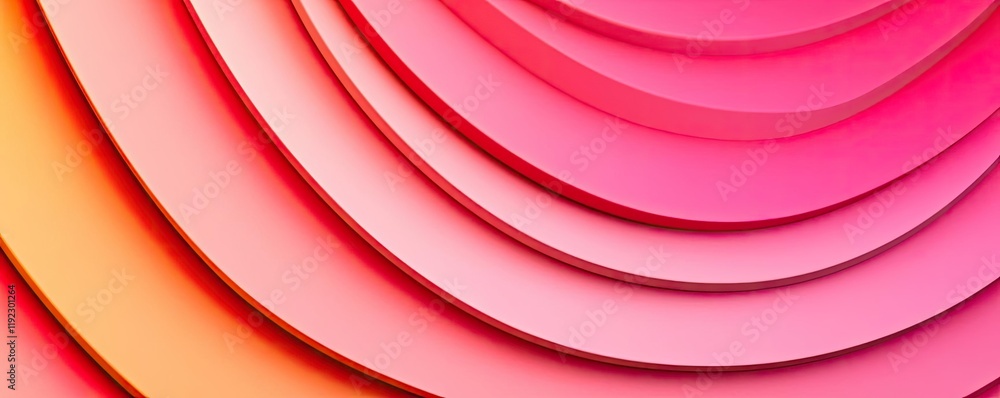 Poster vivid gradient idea. vibrant layers of pink and orange create a dynamic and playful abstract design.