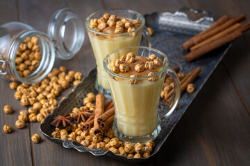 Boza or Bosa, traditional Turkish drink with roasted chickpea Boza or Bosa, traditional Turkish...