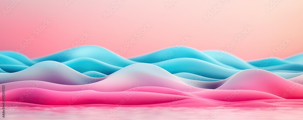 Aufkleber vivid gradient idea. abstract wavy patterns in blue and pink colors create a serene atmosphere.