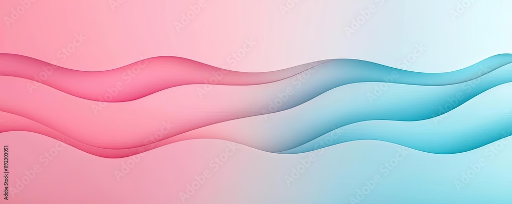Poster vivid gradient idea. soft flowing waves in pink and blue create a calming and modern background desi