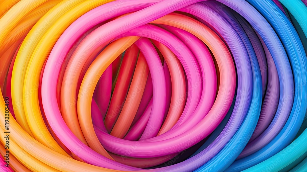 Poster vivid gradient idea. vibrant colorful loops creating a dynamic and playful visual pattern.