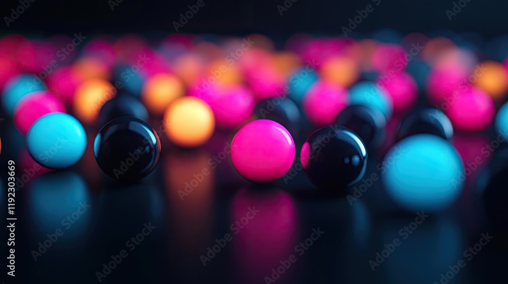 Poster vivid gradient idea. colorful abstract spheres create a vibrant and dynamic artistic composition.
