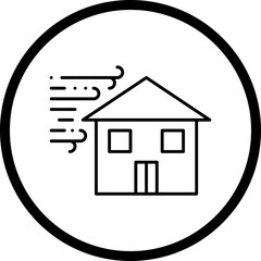 Winds Hitting House icon single vector illustration