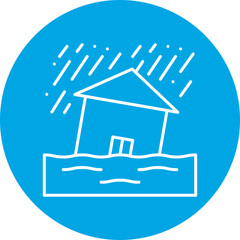 Heavy Rain and Flood icon single vector illustration