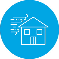 Winds Hitting House icon single vector illustration