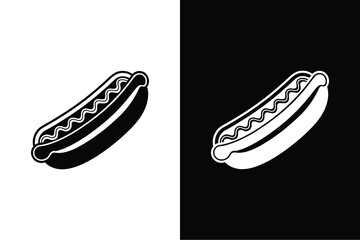 Hot dog icon vector on White Background ,Vector Art Illustration on white background.