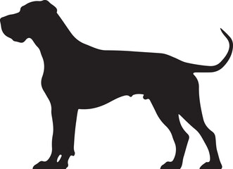 Great Dane Silhouette: Majestic Canine Vector
