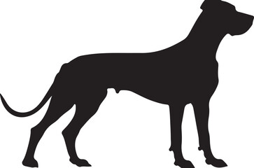 Great Dane Silhouette: Majestic Canine Vector
