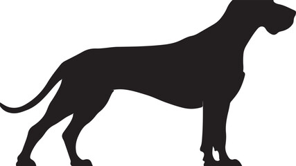 Great Dane Silhouette: Majestic Canine Vector
