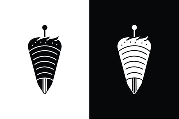 Obraz premium Shish kebabs icon vector on White Background ,Vector Art Illustration on white background.