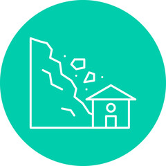 Landslide icon single vector illustration