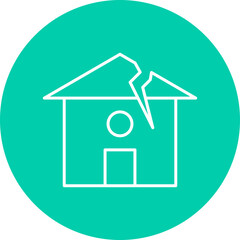 Earthquake Hitting House icon single vector illustration