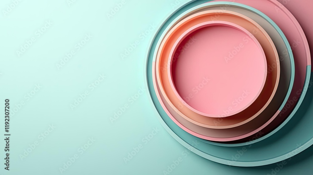 Poster symmetry gradient idea. colorful layered plates creating a modern and stylish background design.