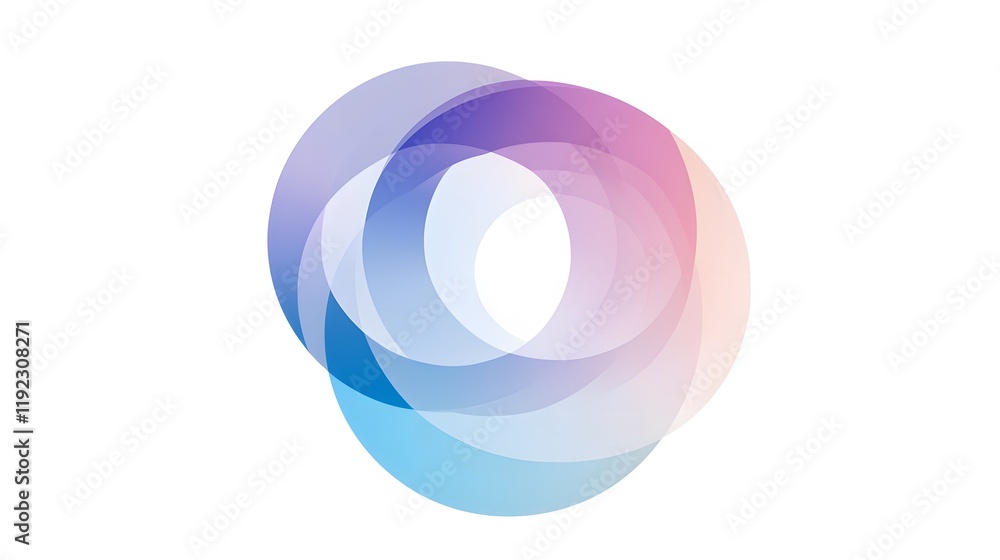 Poster dynamic colorful overlapping circles abstract art graphic design digital space close-up visual harmo